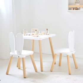 Ensemble 2 chaises et table enfant Lapin | Blanc