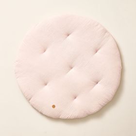 TAPIS DE JEU ROND Ø100 CM| GAZE DE COTON BIOLOGIQUE | ROSE