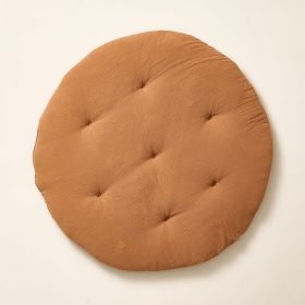 TAPIS DE JEU ROND Ø100 CM| GAZE DE COTON BIOLOGIQUE | CARAMEL