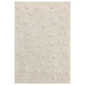 Tapis chambre enfant | Rectangulaire 120 x 170 cm | À pois beige
