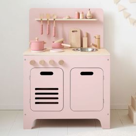 CUISINE EN BOIS ENFANT «ROSE» | AVEC 13 ACCESSOIRES | ROSE