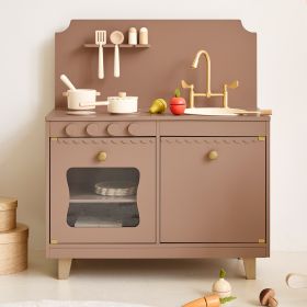 Cuisine en bois enfant «Sorbier» | 13 accessoires incl. | Mokka