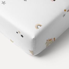 Drap housse lit bebe 60x120 cm rose licornes Petite Amelie