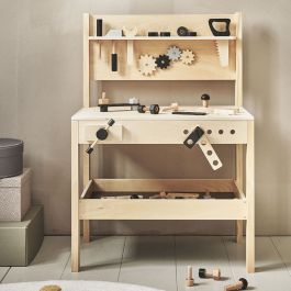 GJCrafts Établi De Bricolage En Bois – Jouet Outils Avec Horloge Et Engrenages Pour Enfants 3+