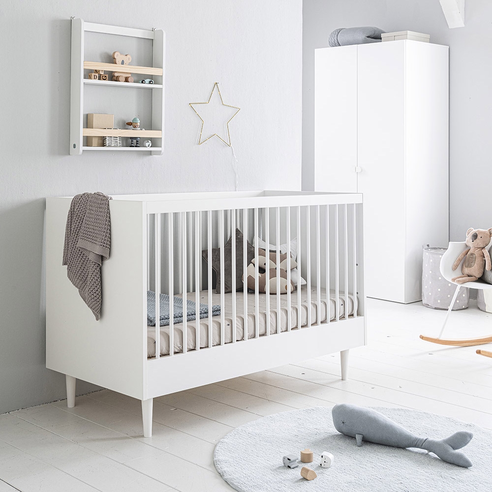 Lit bébé évolutif 70x140cm ETOILE | blanc