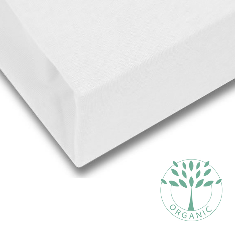 Drap housse en coton biologique jersey - Blanc 70x160 cm