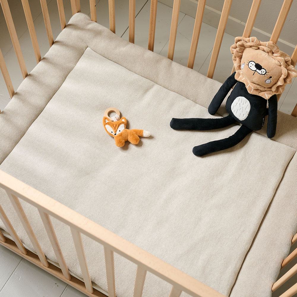Petite Amélie - Petite Amélie Tapis de parc bébé | Coton biologique OEKO-TEX | Beige | 75x95 cm