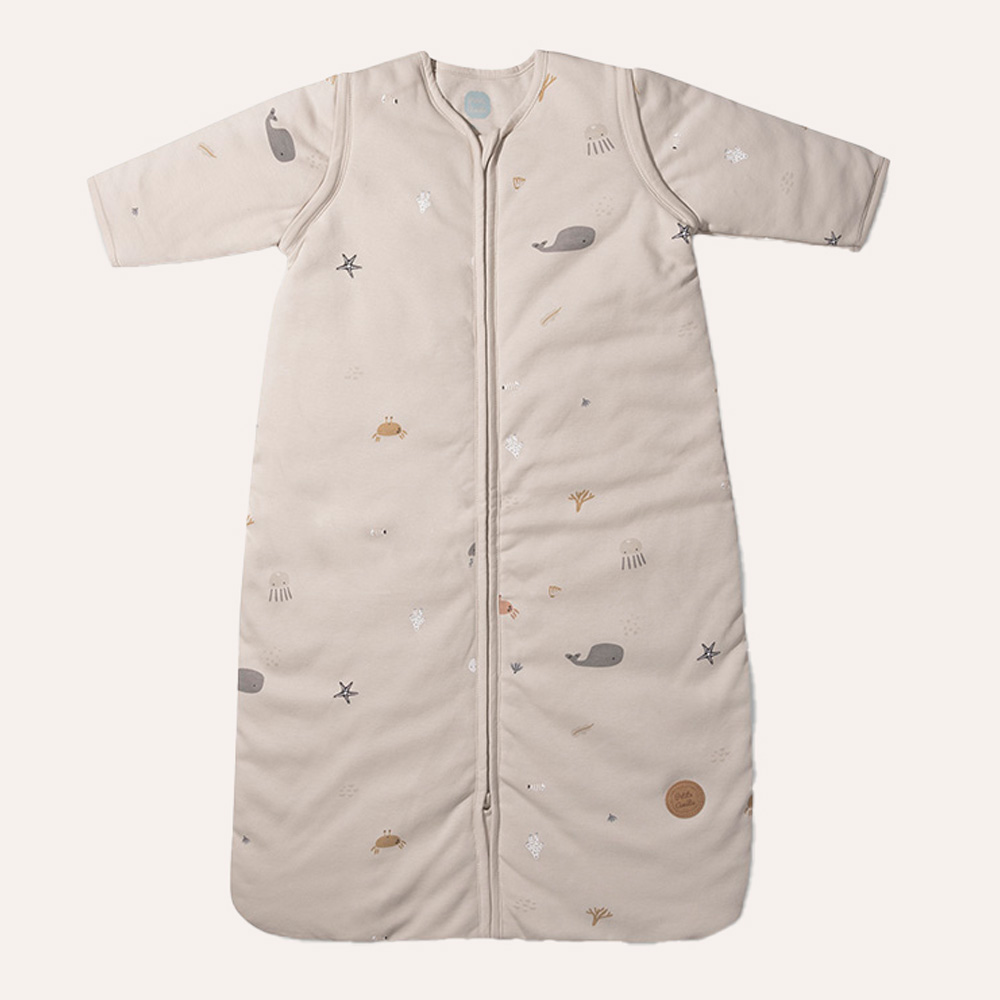 GIGOTEUSE 3-6 MOIS MANCHES AMOVIBLES «SEA LIFE» | BEIGE | 70 CM