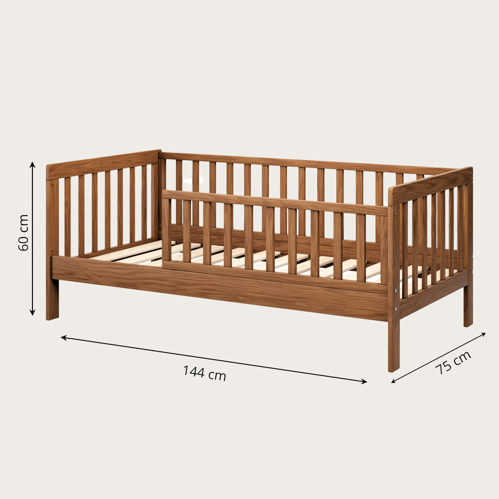 Petite Amélie | Lit enfant Plume | Lit pour tout-petit avec protection antichute | Brun Noyer | 70x140 cm (Petite Amélie) - Image 3