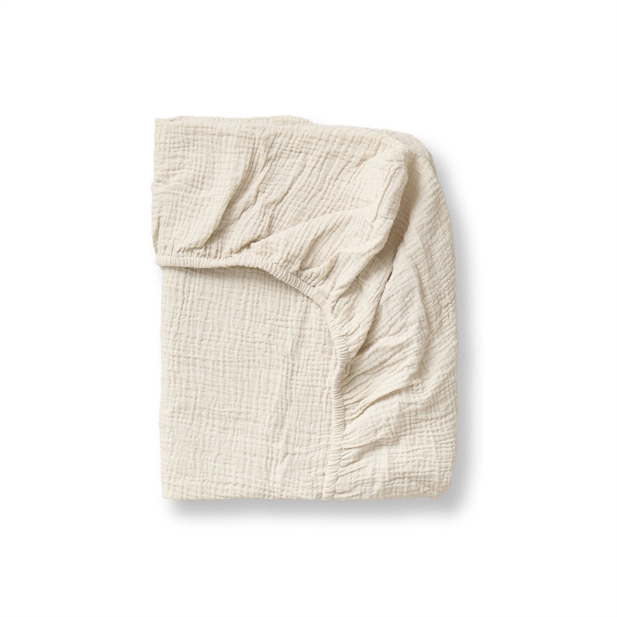 Petite Amélie Drap-housse enfant | Gaze de coton bio | Beige | 70x140 cm | Pour matelas 16 cm (Petite Amélie) - Image 2