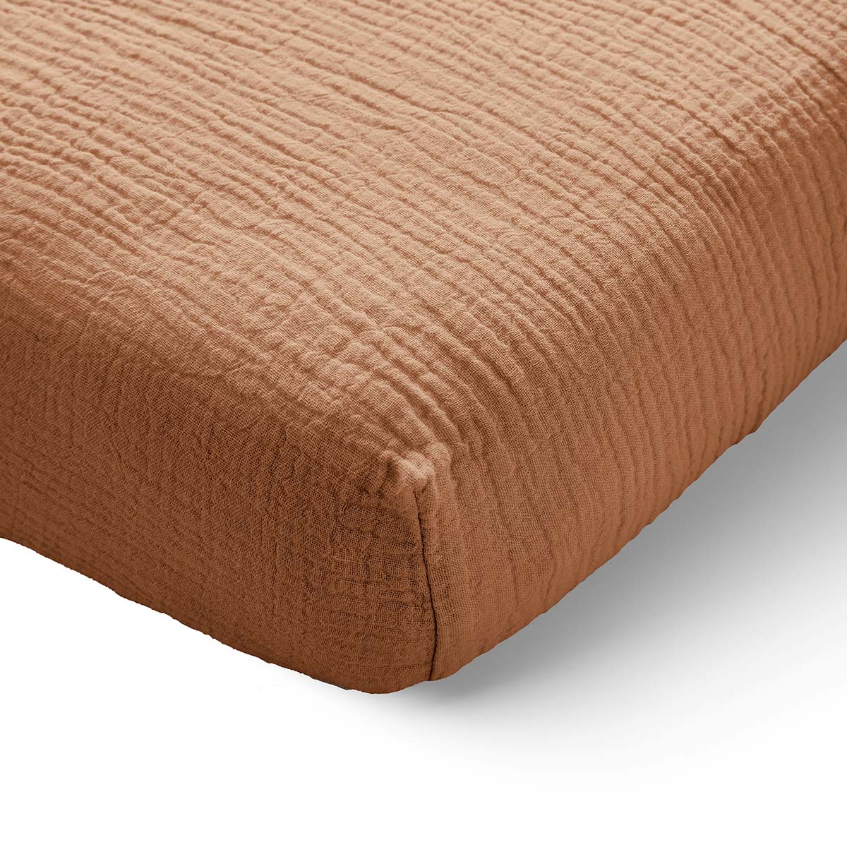 Petite Amélie - Petite Amélie | Drap-housse enfant | Gaze de coton bio | Caramel | 70x140 cm | Lavable en machine