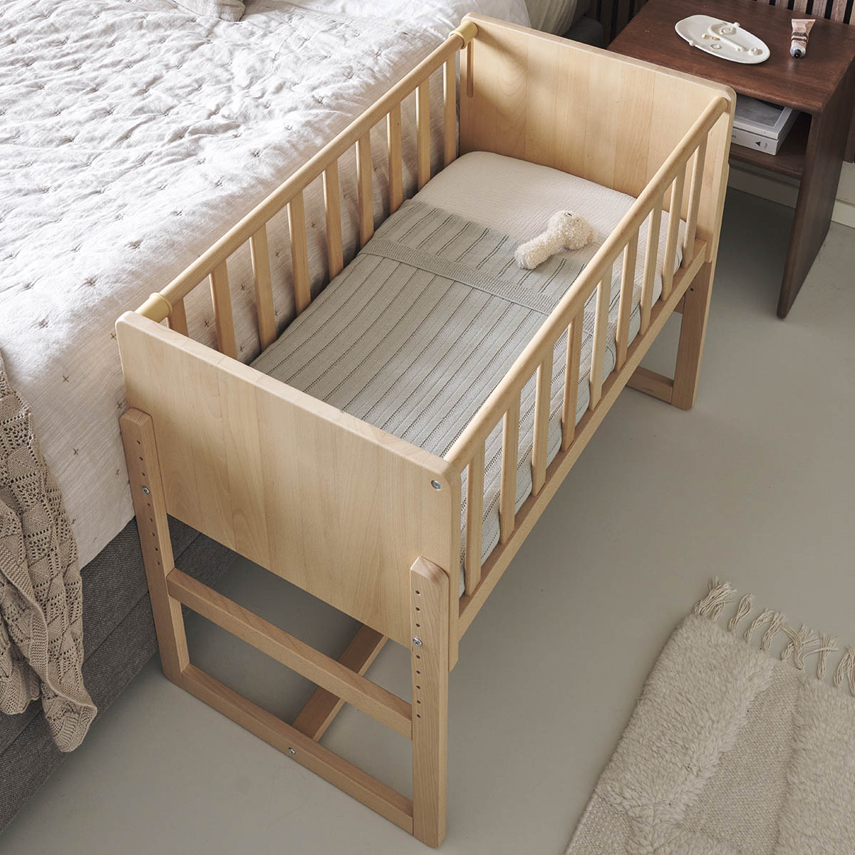 Petite Amélie Drap-housse pour berceau cododo Nuage | Gaze de coton bio | Blanc | 40/45x90 cm | Drap en coton doux pour un sommeil confortable (Petite Amélie) - Image 1