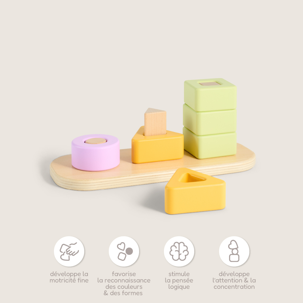 Petite Amélie | Coffret de jeux Montessori | Jeu d'éveil éducatif en bois et silicone | 16-18 mois | Kit complet pour le développement de l'enfant (Petite Amélie) - Image 9