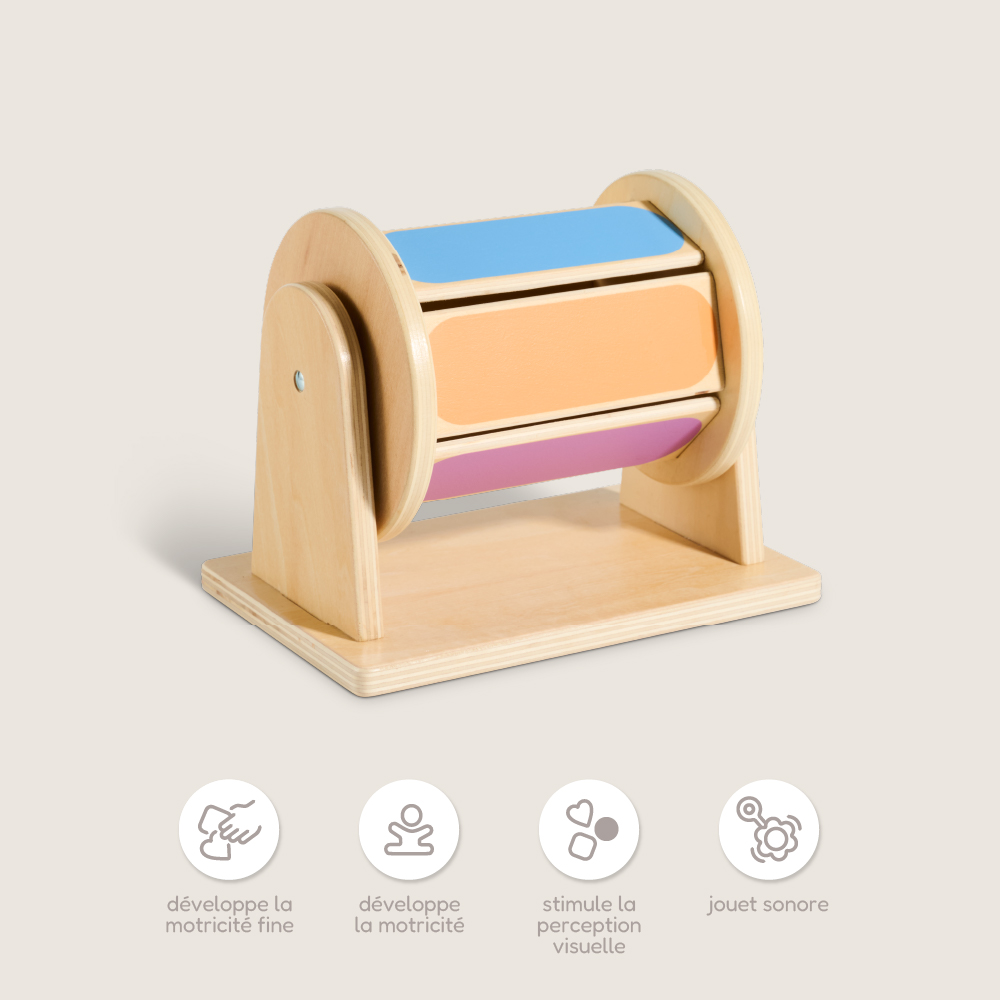 Petite Amélie | Coffret de jouets Montessori | Play & Grow | Développement sensoriel et moteur | 4-6 mois | Hochet, balles, tambour et tissu (Petite Amélie) - Image 4