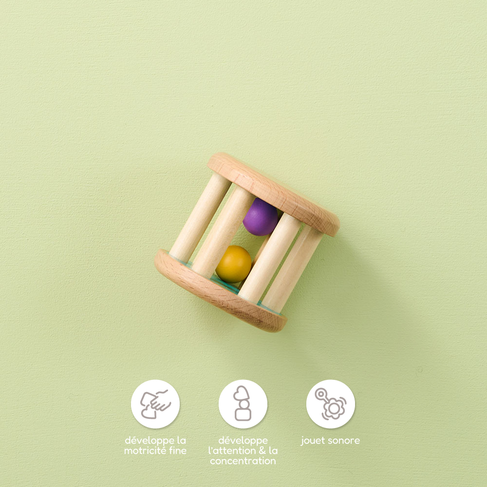 Petite Amélie | Coffret de jouets Montessori | Play & Grow | Développement sensoriel et moteur | 4-6 mois | Hochet, balles, tambour et tissu (Petite Amélie) - Image 10