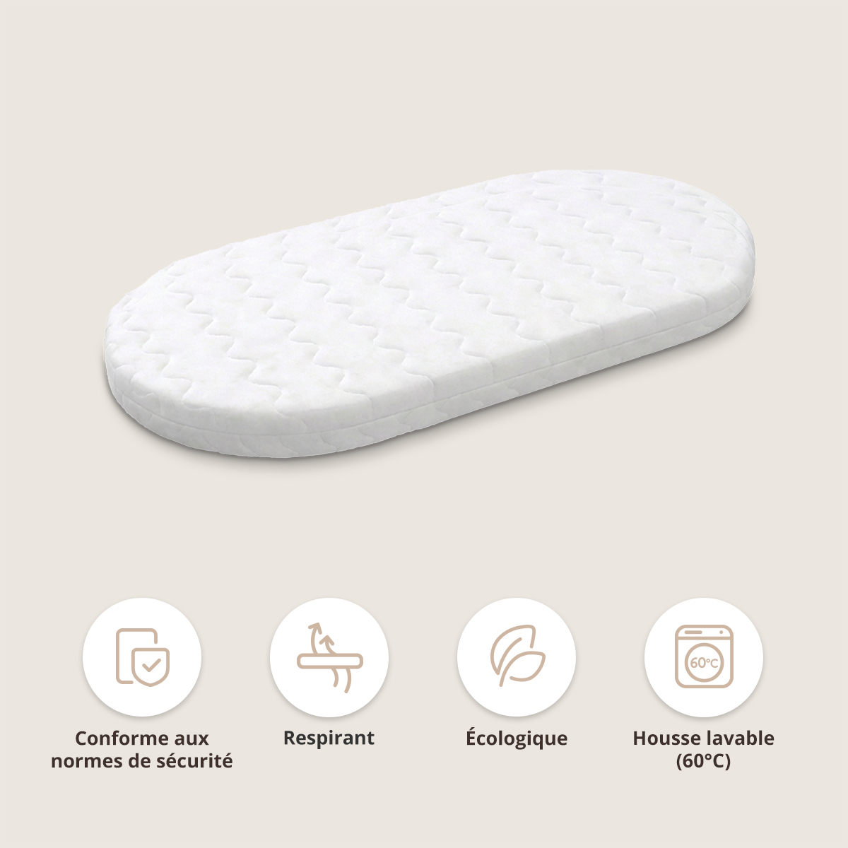 Petite Amélie Matelas bébé mousse Nova pour lit cododo Cocoon | réversible et écologique | 45x90 cm (Petite Amélie) - Image 2
