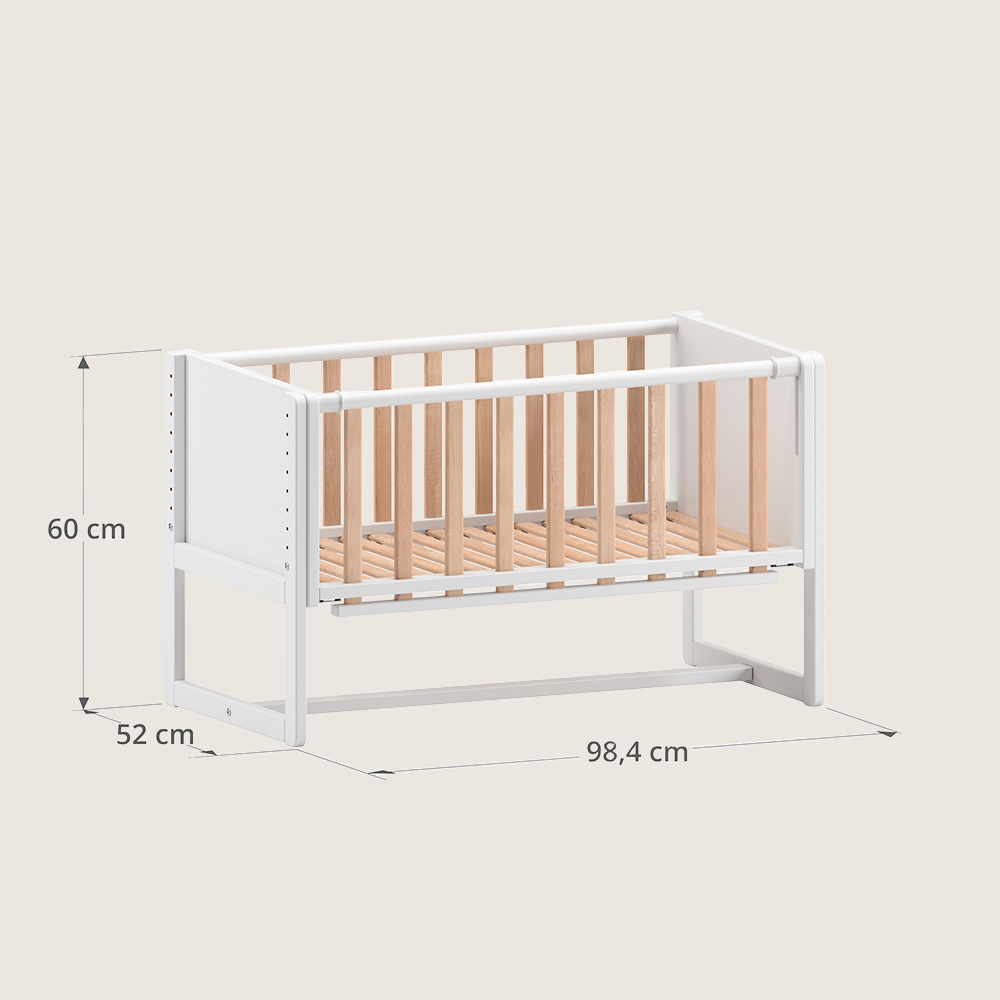 Lit Bébé Cododo / Berceau 2 En 1 «Nuage» | Blanc Et Naturel (Petite Amélie) - Image 8