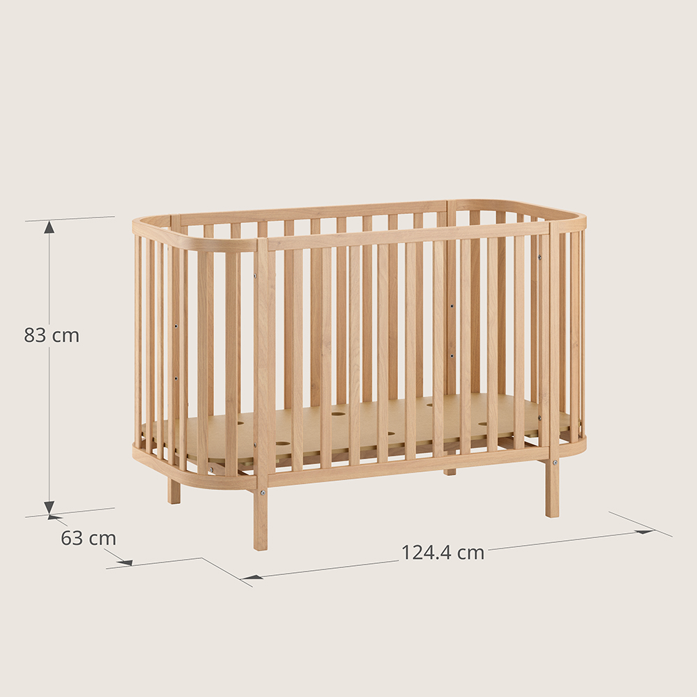 Lit Bébé Ovale «Cocoon» | 60 X 120 Cm | Naturel (Petite Amélie) - Image 4