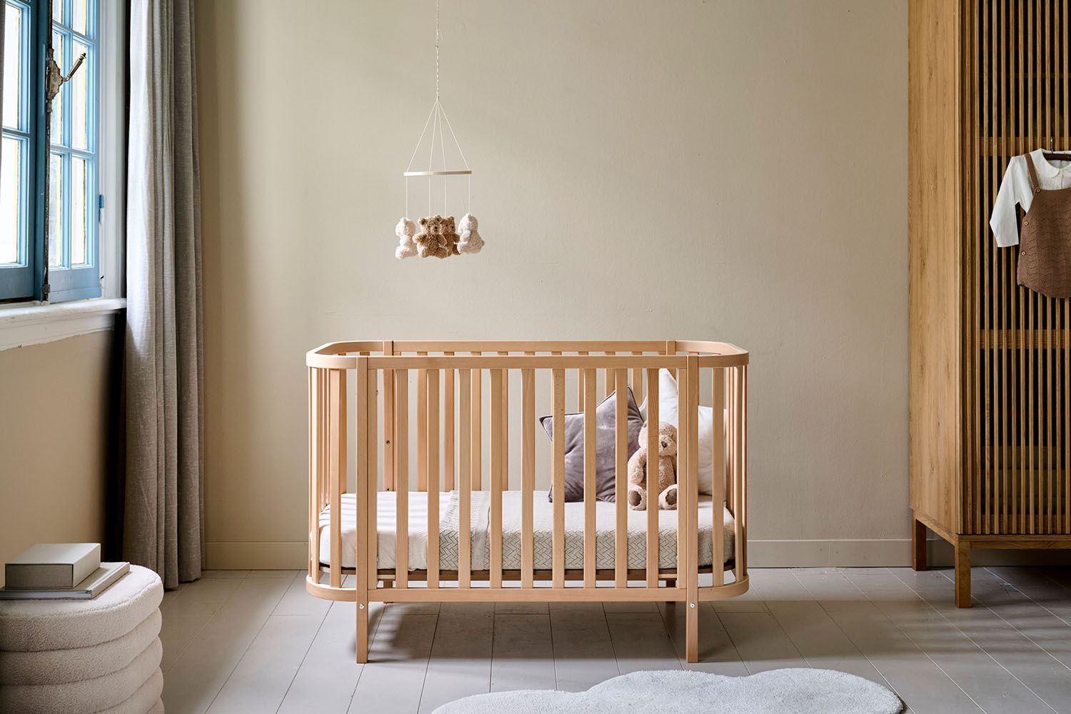 Lit Bébé Ovale «Cocoon» | 60 X 120 Cm | Naturel (Petite Amélie) - Image 1