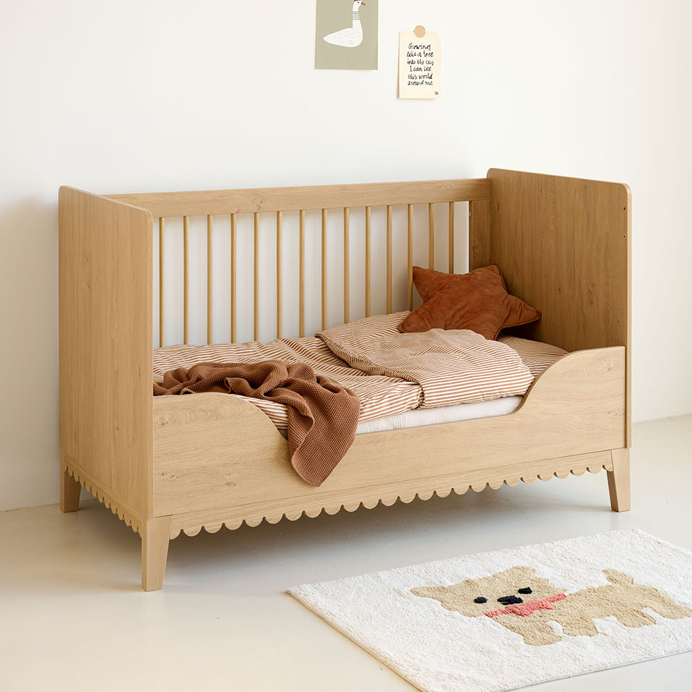 Petite Amélie | Lit bébé évolutif Cannelle | Bois chêne et hêtre | 70x140 cm (Petite Amélie) - Image 6