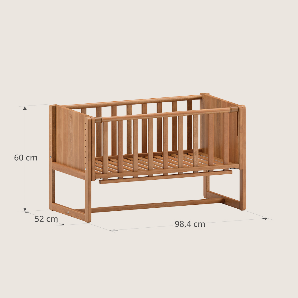 Lit Cododo Bois / Berceau 2 En 1 «Nuage» | Brun Noyer (Petite Amélie) - Image 8