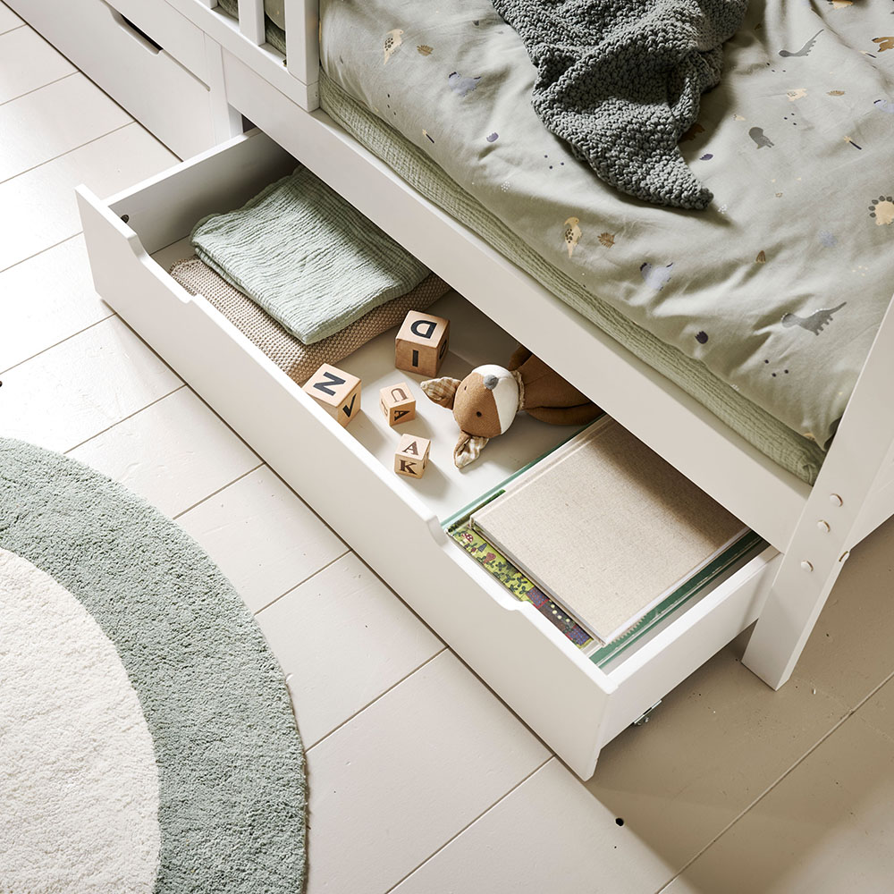 Lit cabane VitaliSpa Noemi, lit aire de jeux, 90 x 200 cm avec matelas, tiroir