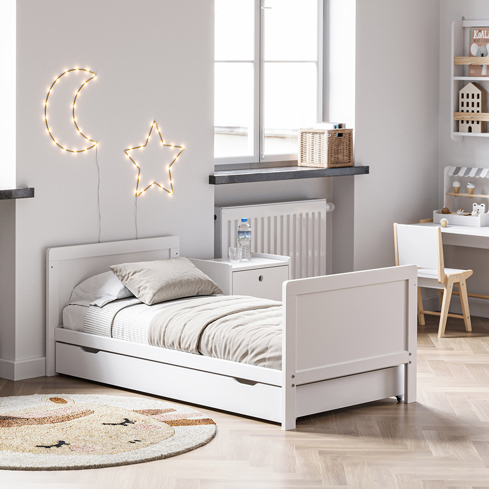 Lit Bébé Évolutif 3 En 1 (0-4 Ans), Lit Enfant 70x140 Cm - Blanc (Petite Amélie) - Image 1