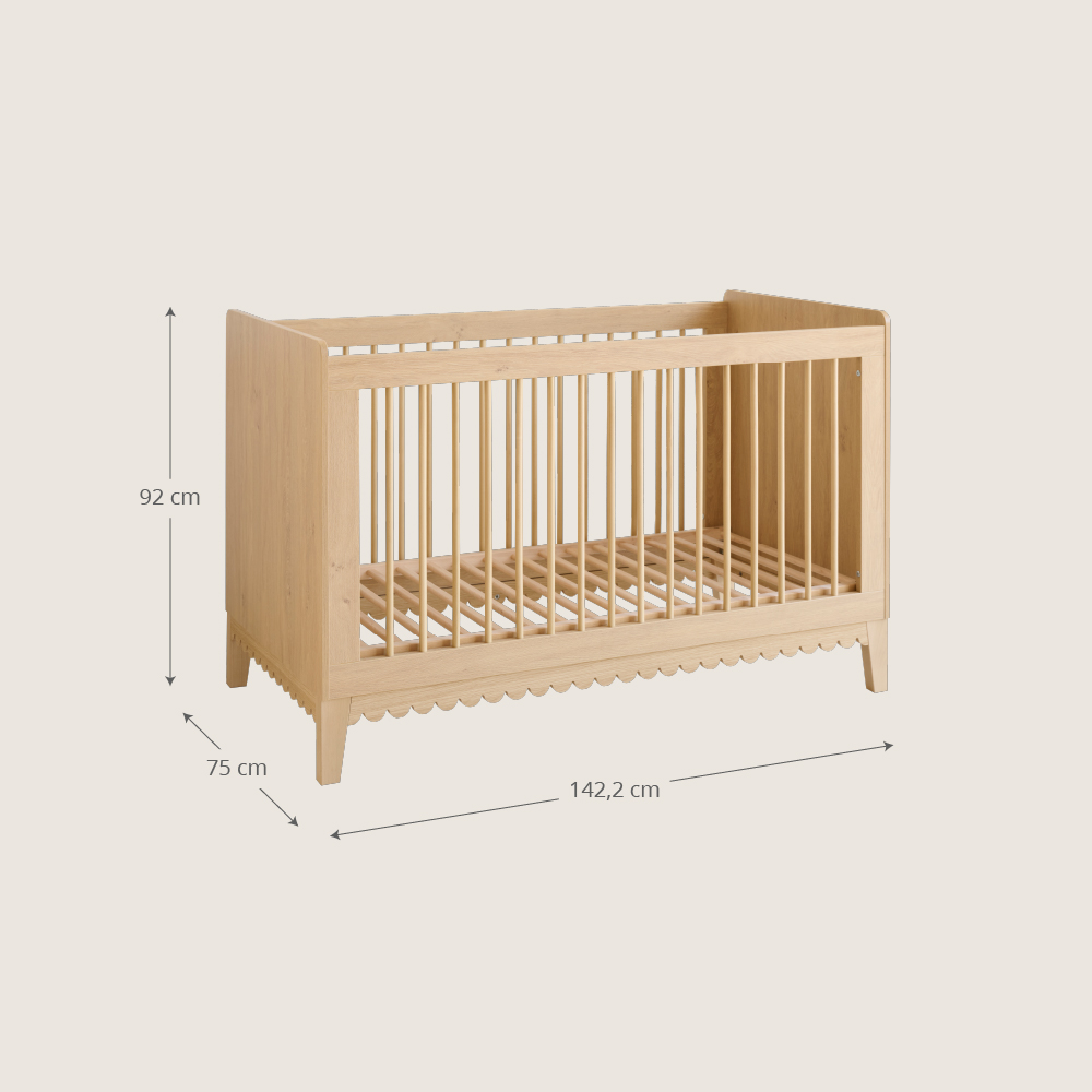 Petite Amélie | Lit bébé évolutif Cannelle | Bois chêne et hêtre | 70x140 cm (Petite Amélie) - Image 3