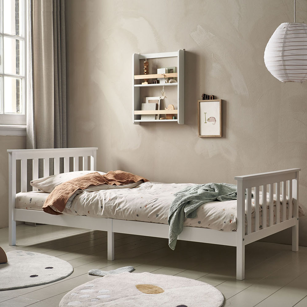 LIT SIMPLE BLANC «MILO» | 90 X 200 CM