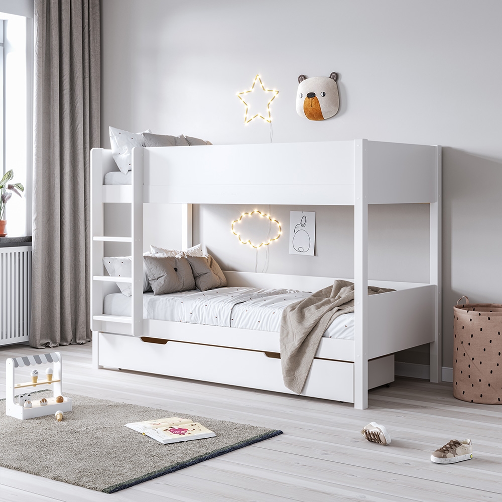 Lit superposé enfant 90X200 «Nuage» - Blanc