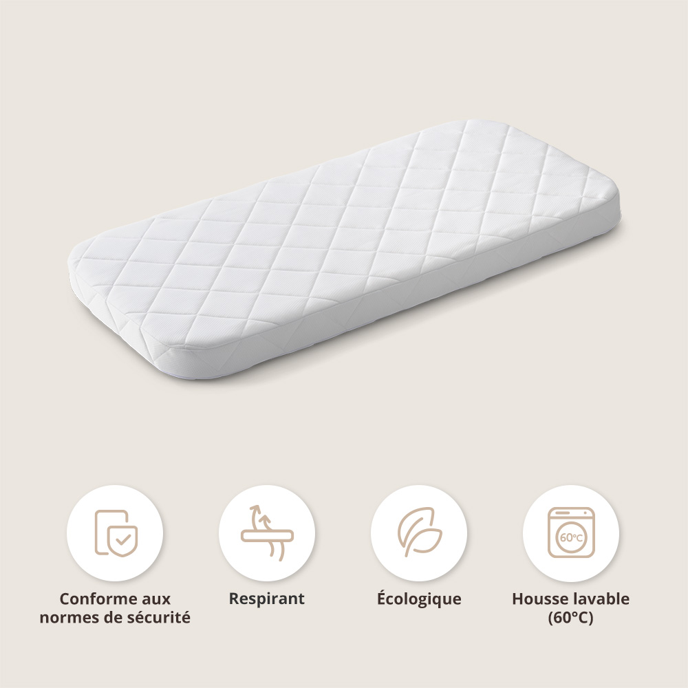 Petite Amélie | Matelas enfant Nova en mousse | Ovale | 70x140 cm | Matelas confortable et durable pour lit Cocoon avec housse lavable (Petite Amélie) - Image 3