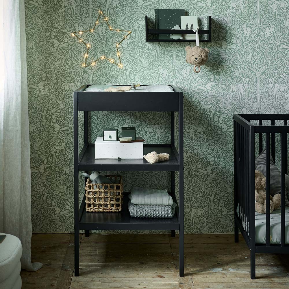 Petite Amélie Table à langer Hêtre | Bois massif et MDF | Noire | 76,4x56,4x95,4 cm (Petite Amélie) - Image 1