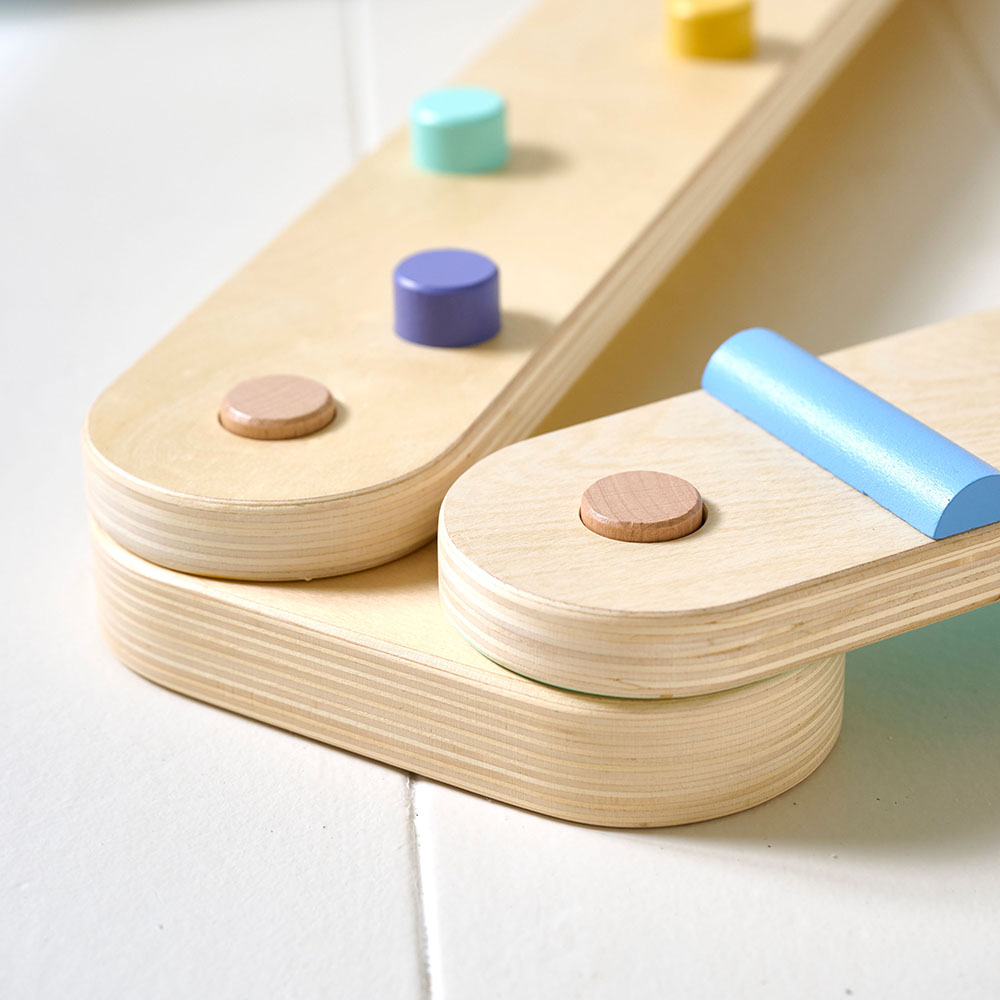 BanaSuper Poutre D'équilibre En Bois - 6 Poutres + Connecteurs, Pierres Colorées, Jouet Montessori, Motricité, Sac De Transport