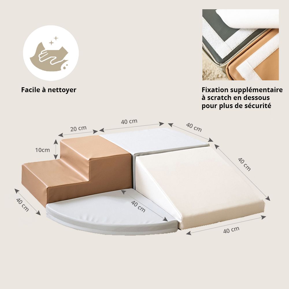 Petite Amélie | Blocs de construction en mousse | Set de 4 pièces | Mousse robuste et cuir PU | Jouets de motricité pour chambre d'enfant (Petite Amélie) - Image 2