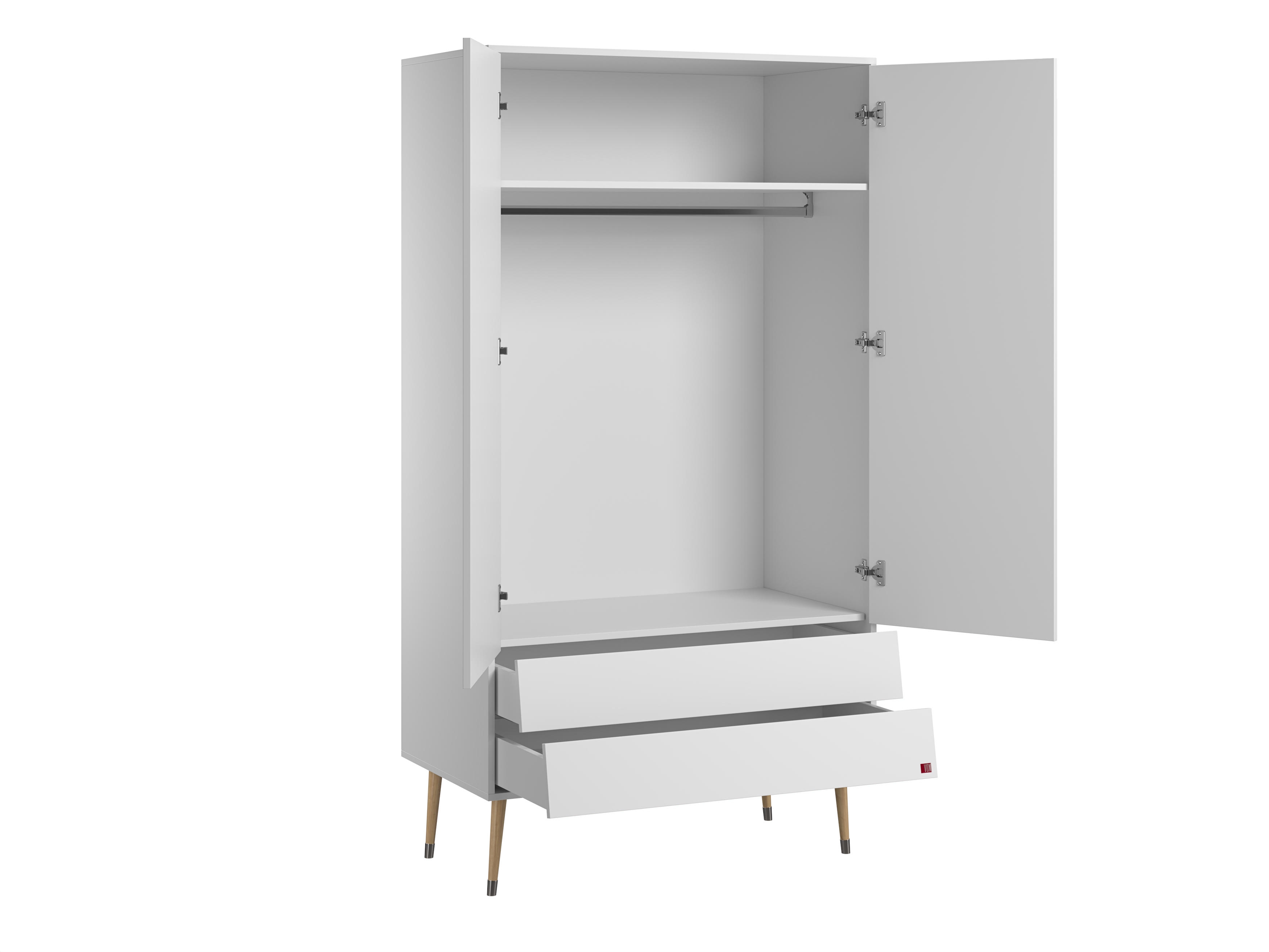 Armoire enfant blanche avec penderie BOSQUE - Blanc