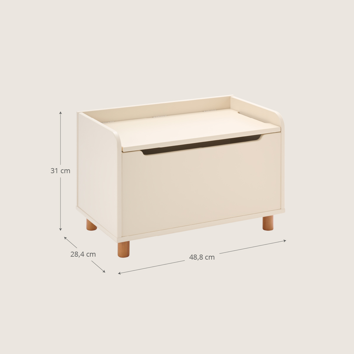 Petite Amélie | Coffre à jouets enfant | Lune | MDF et pin massif | Beige | Rangement robuste pour chambre ou salon à la finition naturelle (Petite Amélie) - Image 2