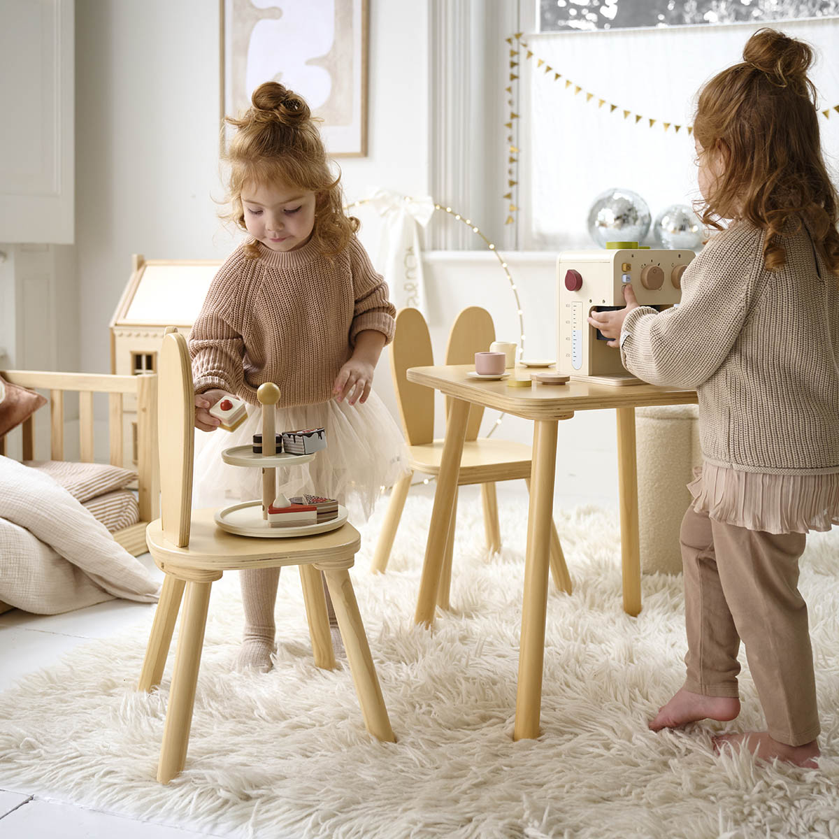 Ensemble table et chaises pour enfants 5 pièces, table d'activités avec 4 chaises, mobilier