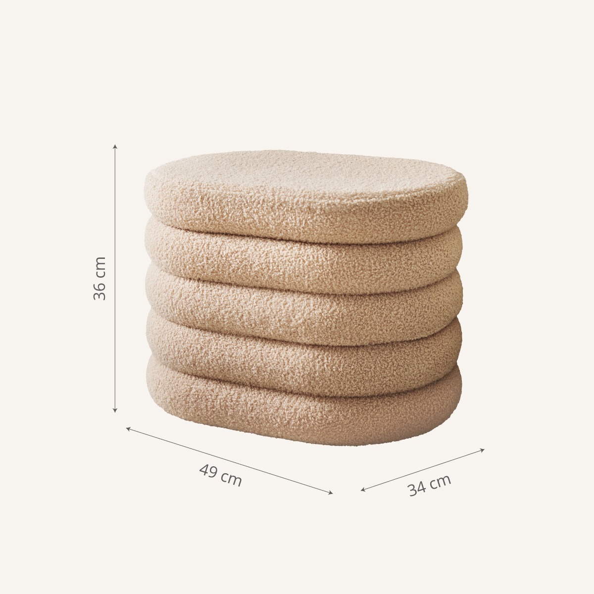 Petite Amélie | Pouf de rangement | Teddy | Marron clair | 30 litres | Pour enfant 3-7 ans (Petite Amélie) - Image 6