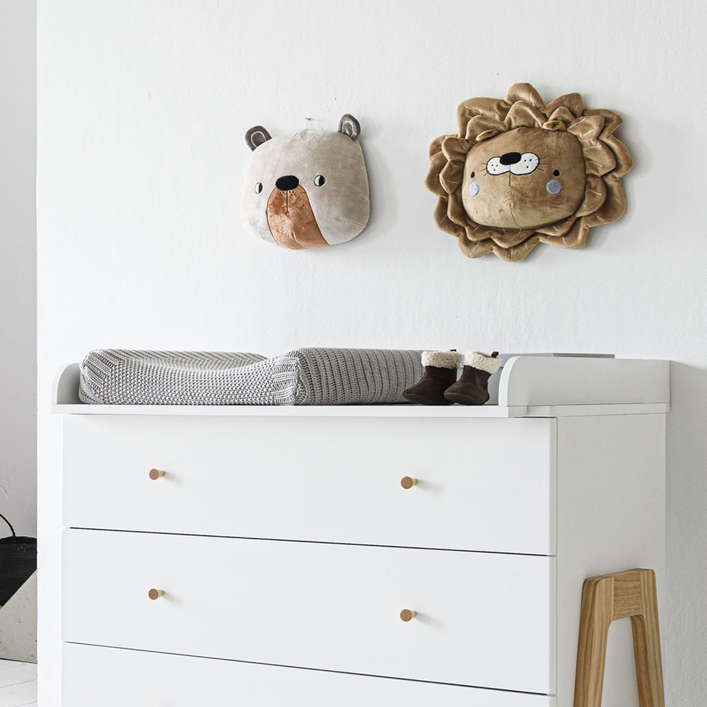 Armoire penderie enfant blanc et bois 1 tiroir «Cerise»