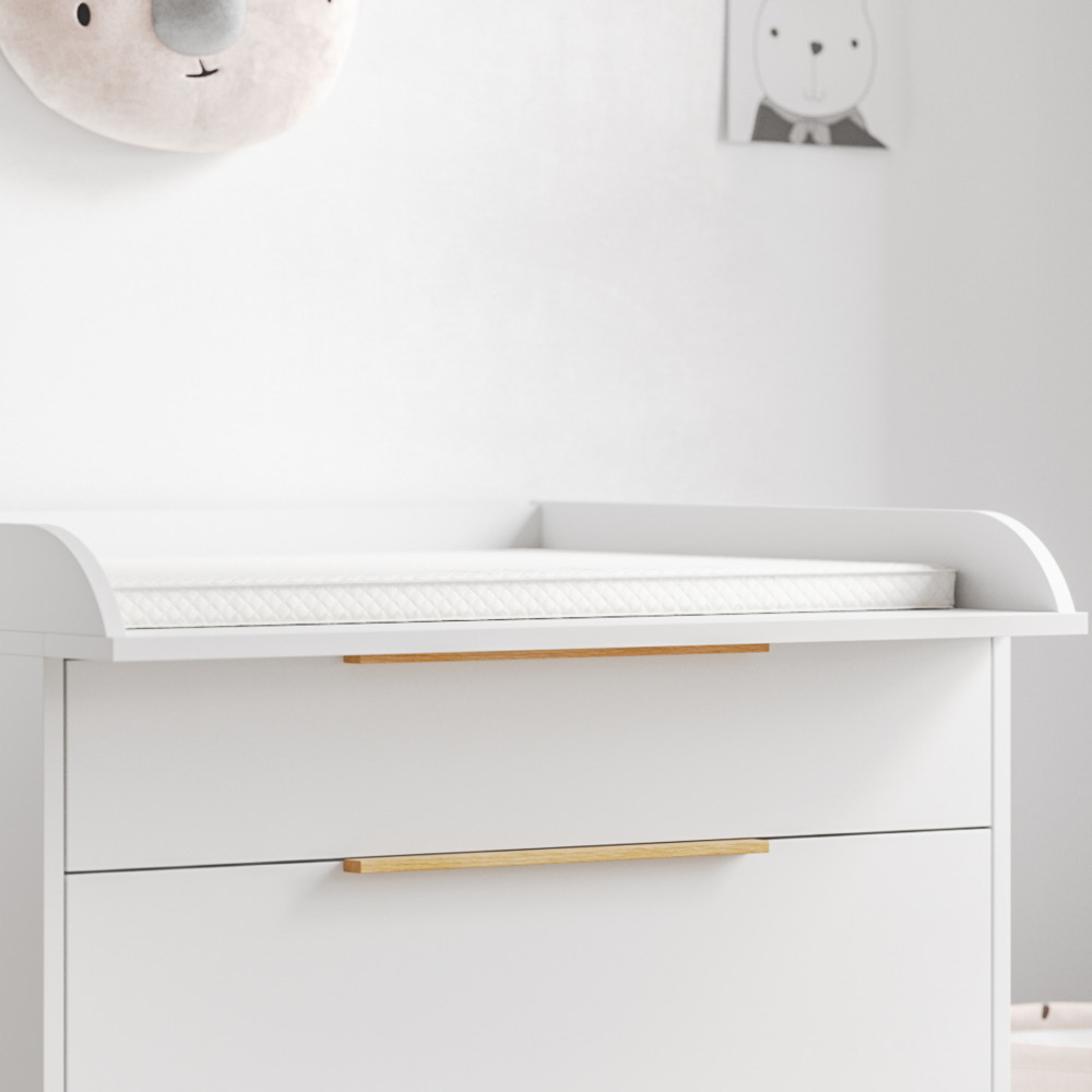 PLAN À LANGER POUR COMMODE «SOIE» | BLANC