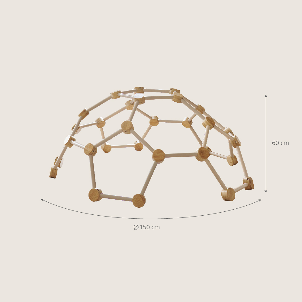 Petite Amélie | Dôme d'escalade Igloo | Bambou durable | Bois et blanc | 150x60 cm | Structure de jeu robuste pour enfants pour le jardin et maison (Petite Amélie) - Image 5