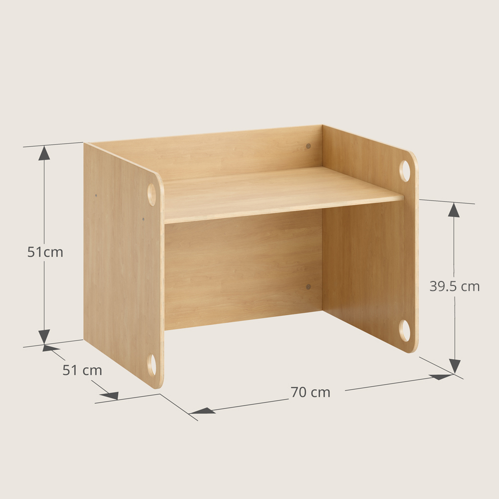 Petite Amélie | Set de table et chaises Montessori Ellipse | En bois | Naturel | Pour enfants | Design ergonomique avec coins arrondis (Petite Amélie) - Image 5