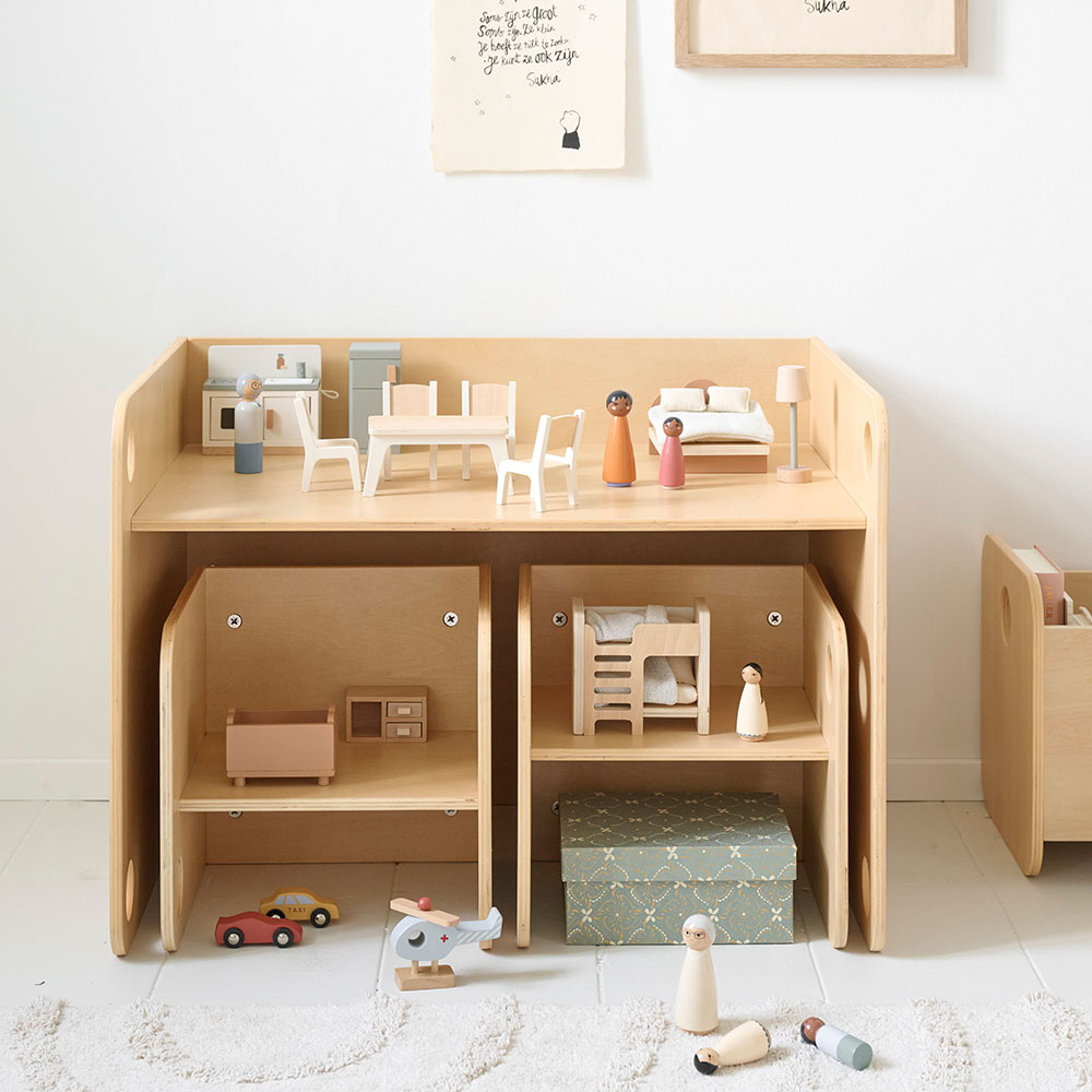 Petite Amélie | Set de table et chaises Montessori Ellipse | En bois | Naturel | Pour enfants | Design ergonomique avec coins arrondis (Petite Amélie) - Image 4