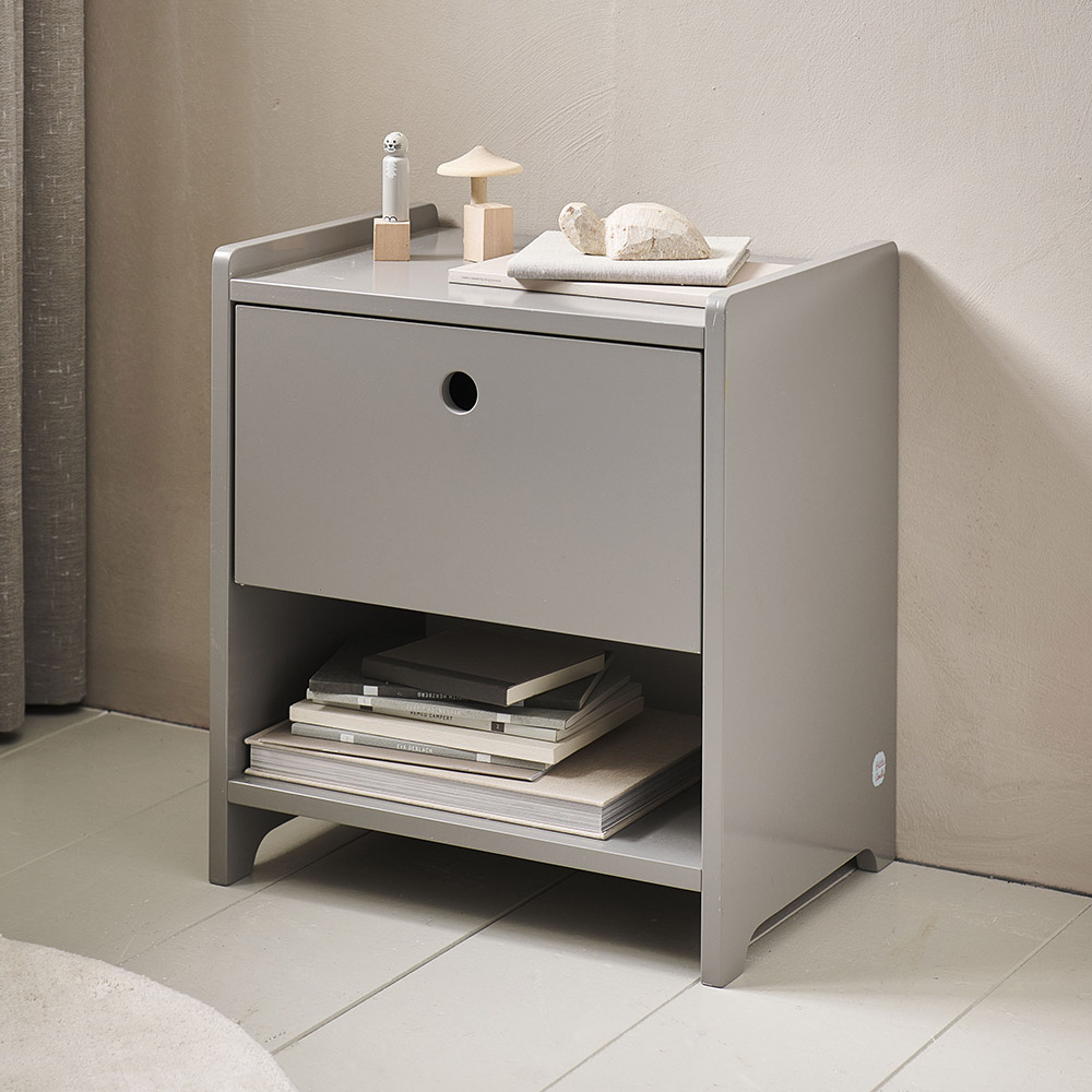 Table de chevet enfant gris PLUME