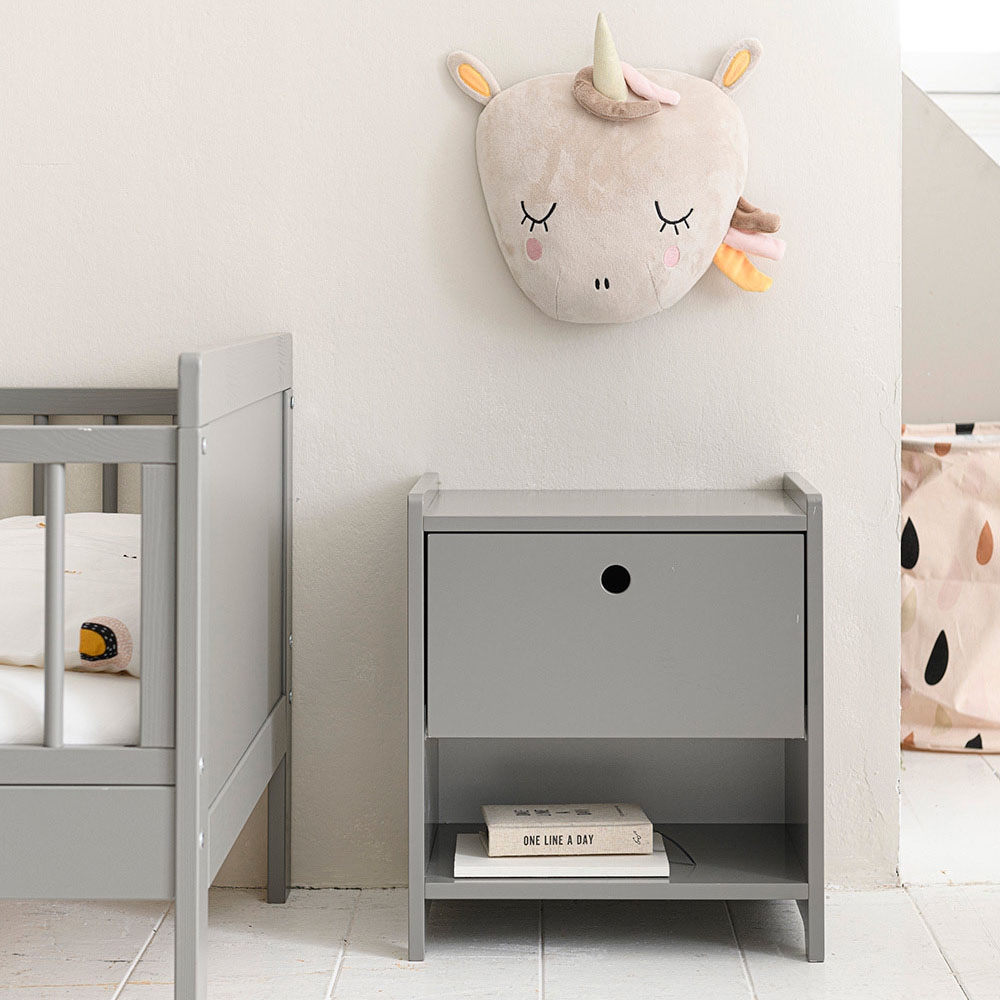 Table de nuit enfant avec tiroir «PLUME» | gris
