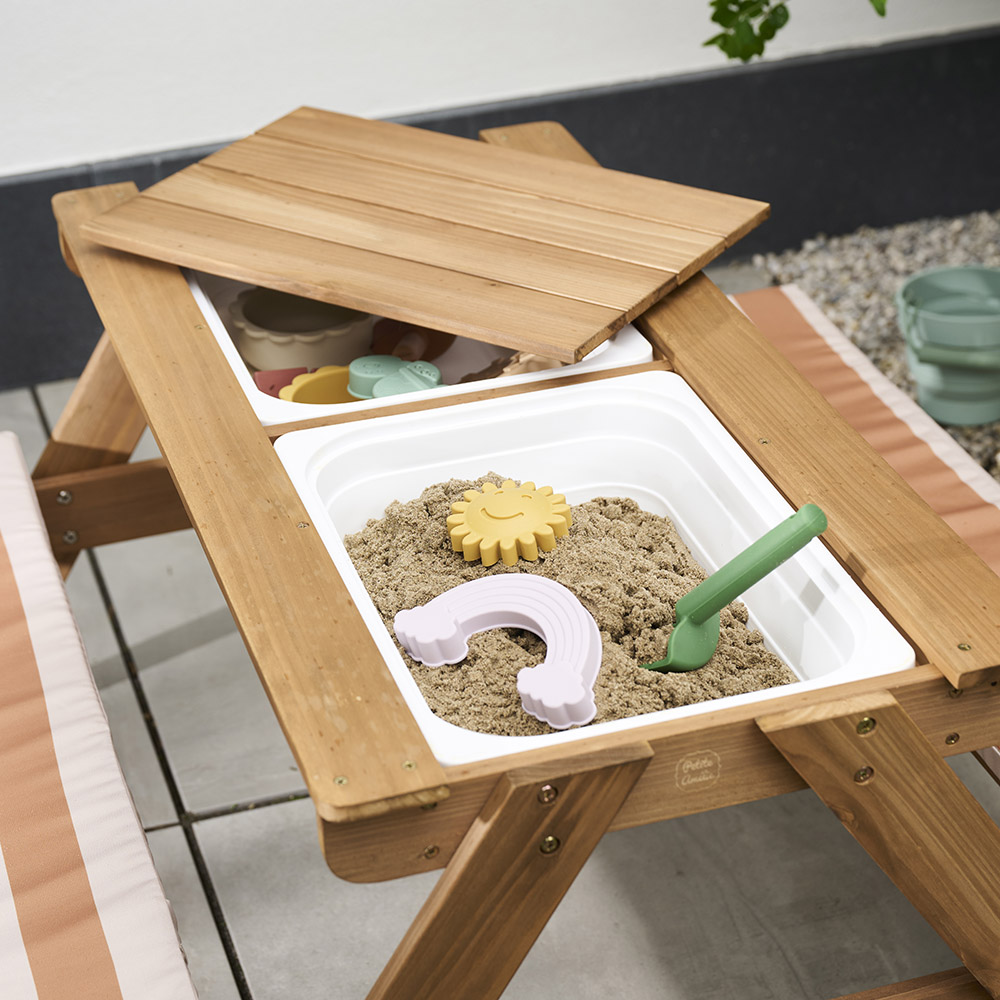 Petite Amélie | Table de pique-nique enfant Provence | Bois avec bacs à sable et eau | Mobilier de jardin extérieur pour enfants (Petite Amélie) - Image 7