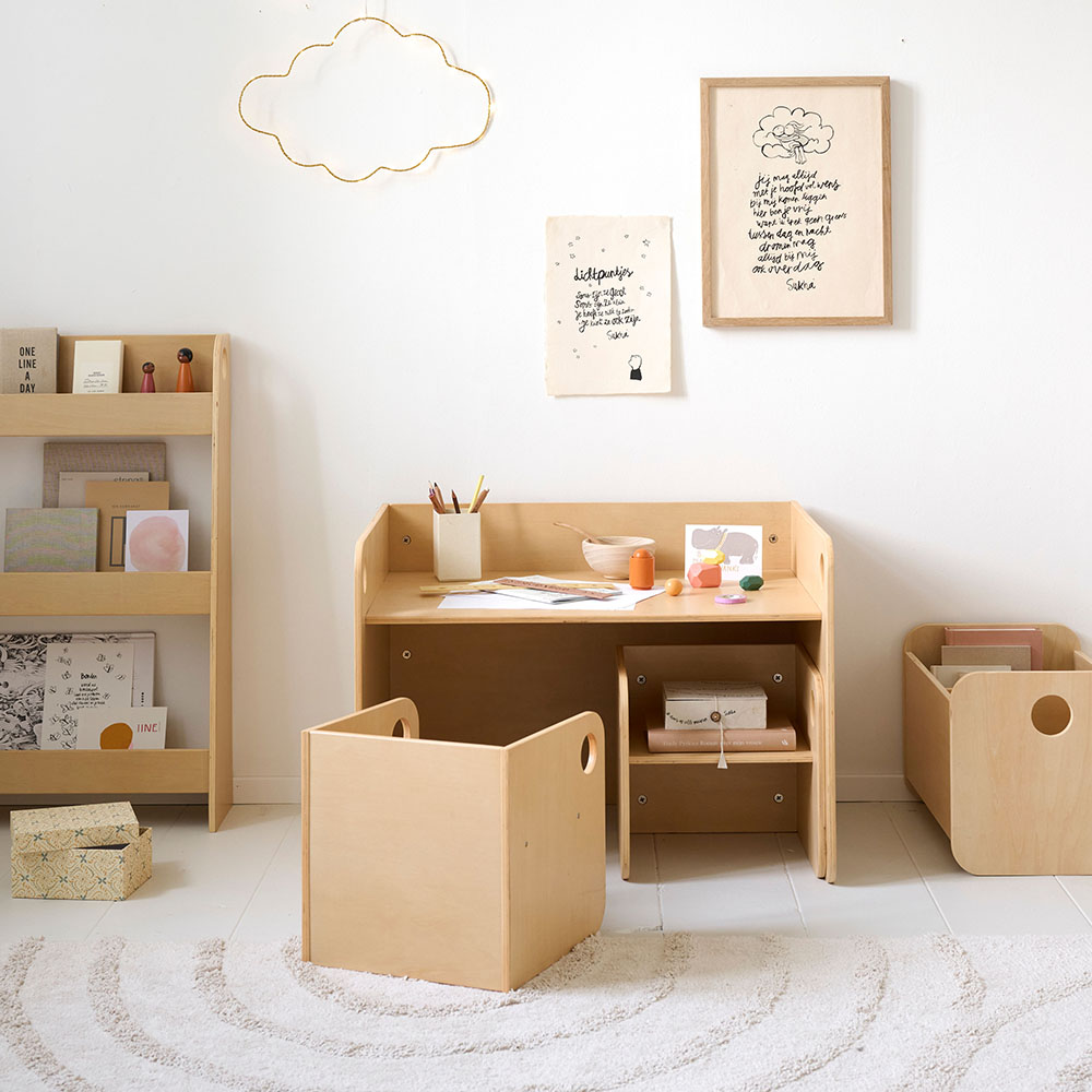 Petite Amélie | Set de table et chaises Montessori Ellipse | En bois | Naturel | Pour enfants | Design ergonomique avec coins arrondis (Petite Amélie) - Image 7