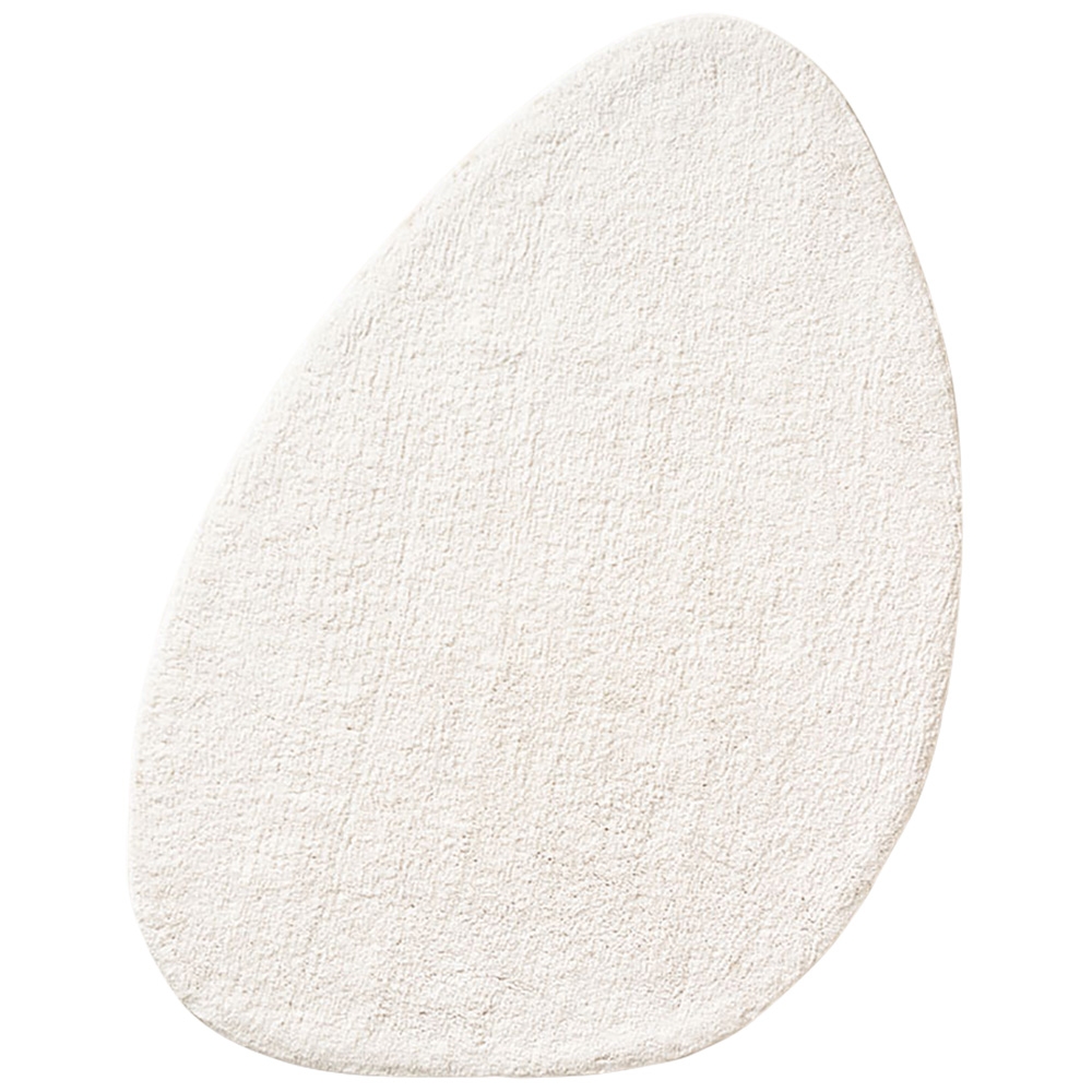 Tapis lavable enfant coton doux «GALET» | Blanc