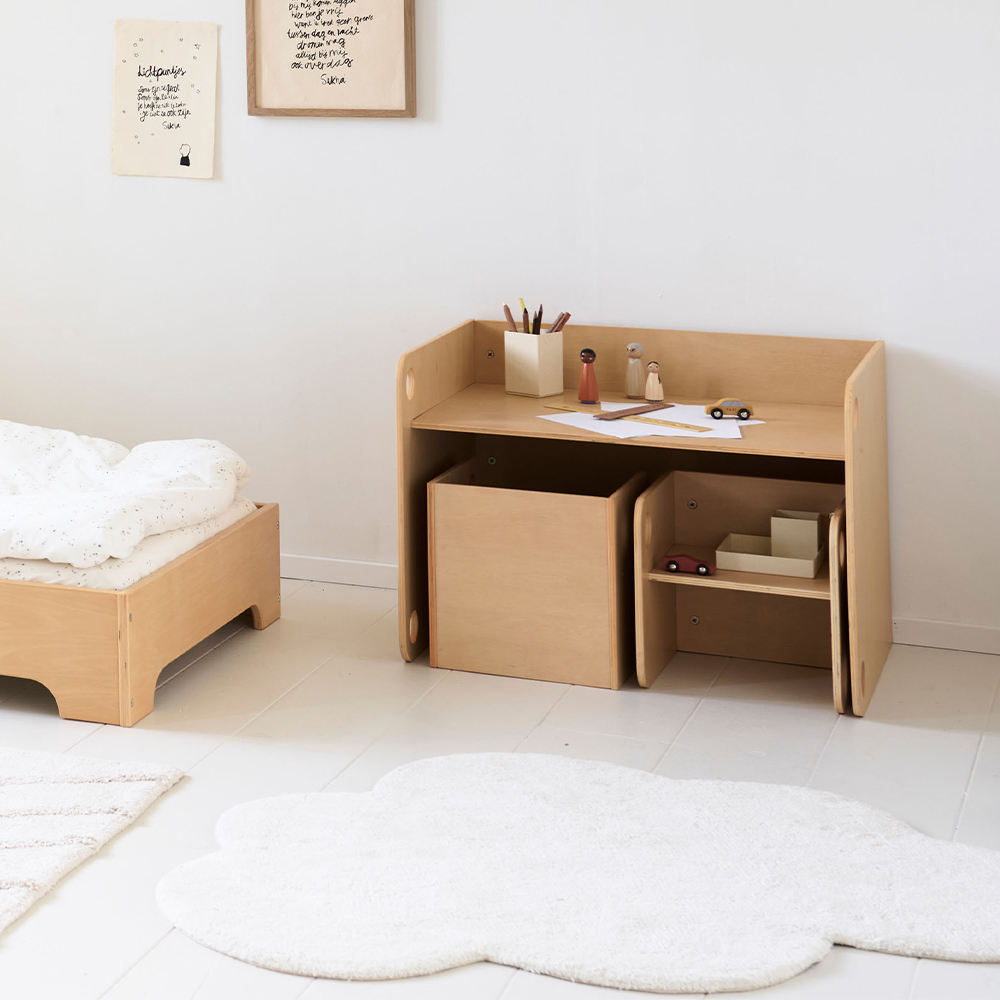 Petite Amélie | Tapis nuage lavable pour chambre d'enfant | Blanc cassé | 80x110 cm | Facile à nettoyer et entretien simple en machine (Petite Amélie) - Image 2