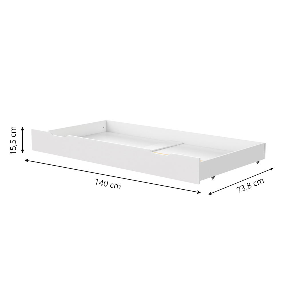 Petite Amélie  Tiroir de rangement pour lit enfant et lit évolutif  Blanc  70x140 cm  Pratique et fonctionnel pour optimiser la chambre (Petite Amélie) - Image 1